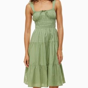 Aritzia 100% cotton dress poplin tiered skirt